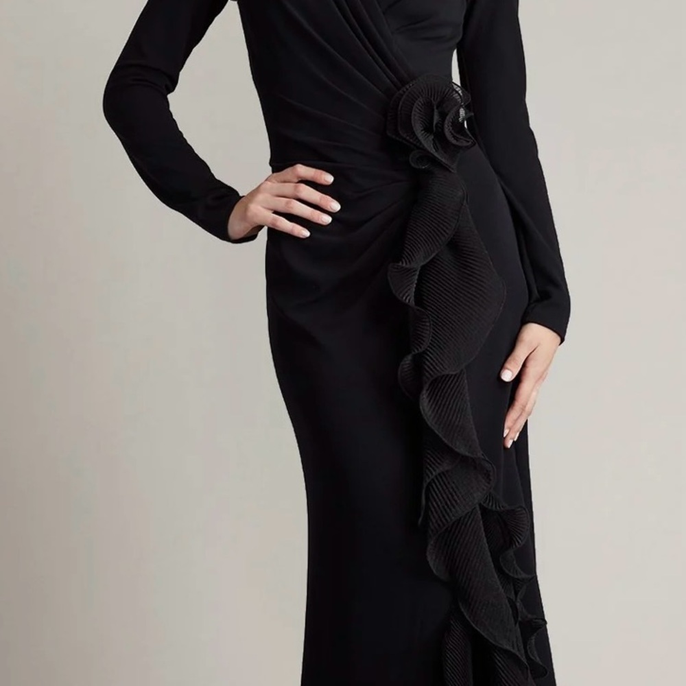 Sophisticated Black Ruffle Gown